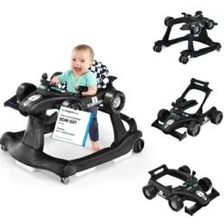 4 in 1 Lauflernhilfe Lauflernwagen Klappbar mit Einstellbarer Höhe 15kg Belastbar