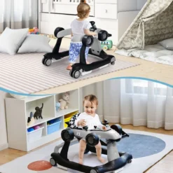 4 in 1 Lauflernhilfe Lauflernwagen Klappbar mit Einstellbarer Höhe 15kg Belastbar
