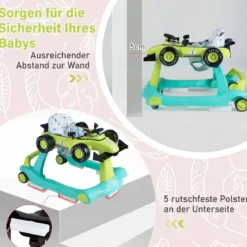 4 in 1 Lauflernhilfe Lauflernwagen Klappbar mit Einstellbarer Höhe 15kg Belastbar