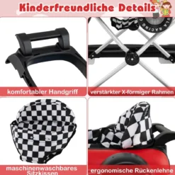 4 in 1 Lauflernhilfe Lauflernwagen klappbar mit einstellbarer Höhe Baby Walker Autoförmig Rot