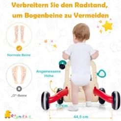2 in 1 Lauflernwagen Lauflernwagen für Kinder Baby Walker 56 x 46 x 42 cm Bunt