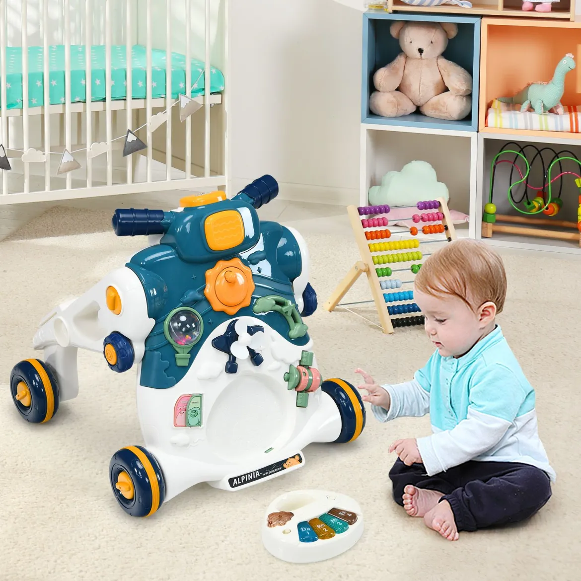 3 in 1 Lauflernwagen mit Lichtern & Musik LauflernhilfeRutschauto Spielbrett