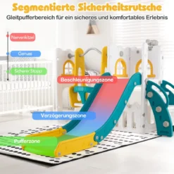 7 in 1 L-förmiges Kleinkind-Schaukel- und Rutschset freistehendes Kinderrutsch-Set mit Schaukel Gelb
