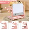 2 in 1 Magnetische Maltafel mit Hocker & Malzubehör Kinderschreibtisch Höhenverstellbar Rosa