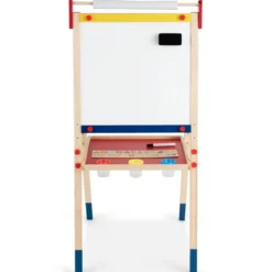 3-in-1 Maltafel für Kinder Doppelseitige Standtafel mit Whiteboard Natur