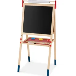 3-in-1 Maltafel für Kinder Doppelseitige Standtafel mit Whiteboard Natur