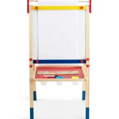 3-in-1 Maltafel für Kinder Doppelseitige Standtafel mit Whiteboard Natur