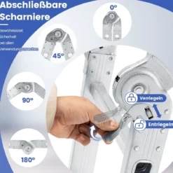 7-in-1 Mehrzweckleiter aus Aluminium Gerüstleiter bis 150 kg belastbar 370,5 cm Silber