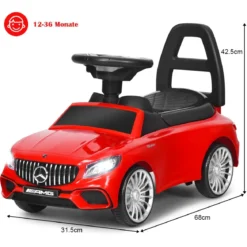 2 in 1 Mercedes Benz AMG Kinderauto und Schiebeauto Kinderauto Rutscher 68 x 31,5 x 42,5 cm Rot