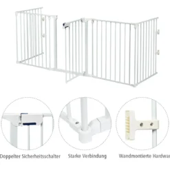 5-in-1 Metall-Laufstall Laufstall Sicherheitsabsperrung 58 x 74 cm Weiß