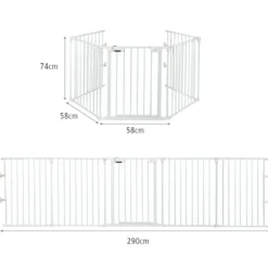 5-in-1 Metall-Laufstall Laufstall Sicherheitsabsperrung 58 x 74 cm Weiß