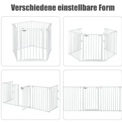 5-in-1 Metall-Laufstall Laufstall Sicherheitsabsperrung 58 x 74 cm Weiß