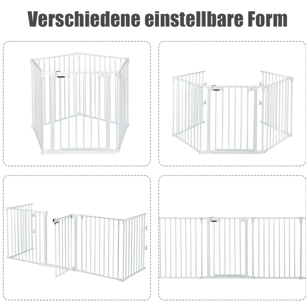 5-in-1 Metall-Laufstall Laufstall Sicherheitsabsperrung 58 x 74 cm Weiß