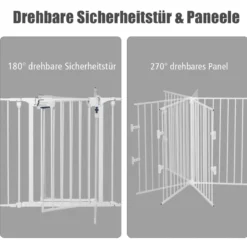 5-in-1 Metall-Laufstall Laufstall Sicherheitsabsperrung 58 x 74 cm Weiß