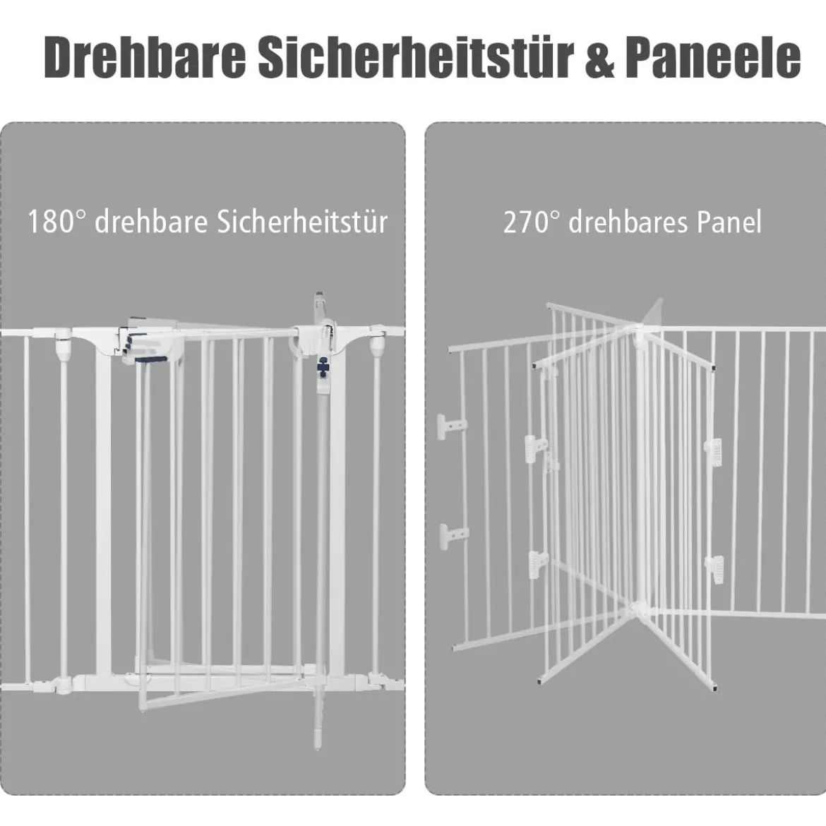 5-in-1 Metall-Laufstall Laufstall Sicherheitsabsperrung 58 x 74 cm Weiß