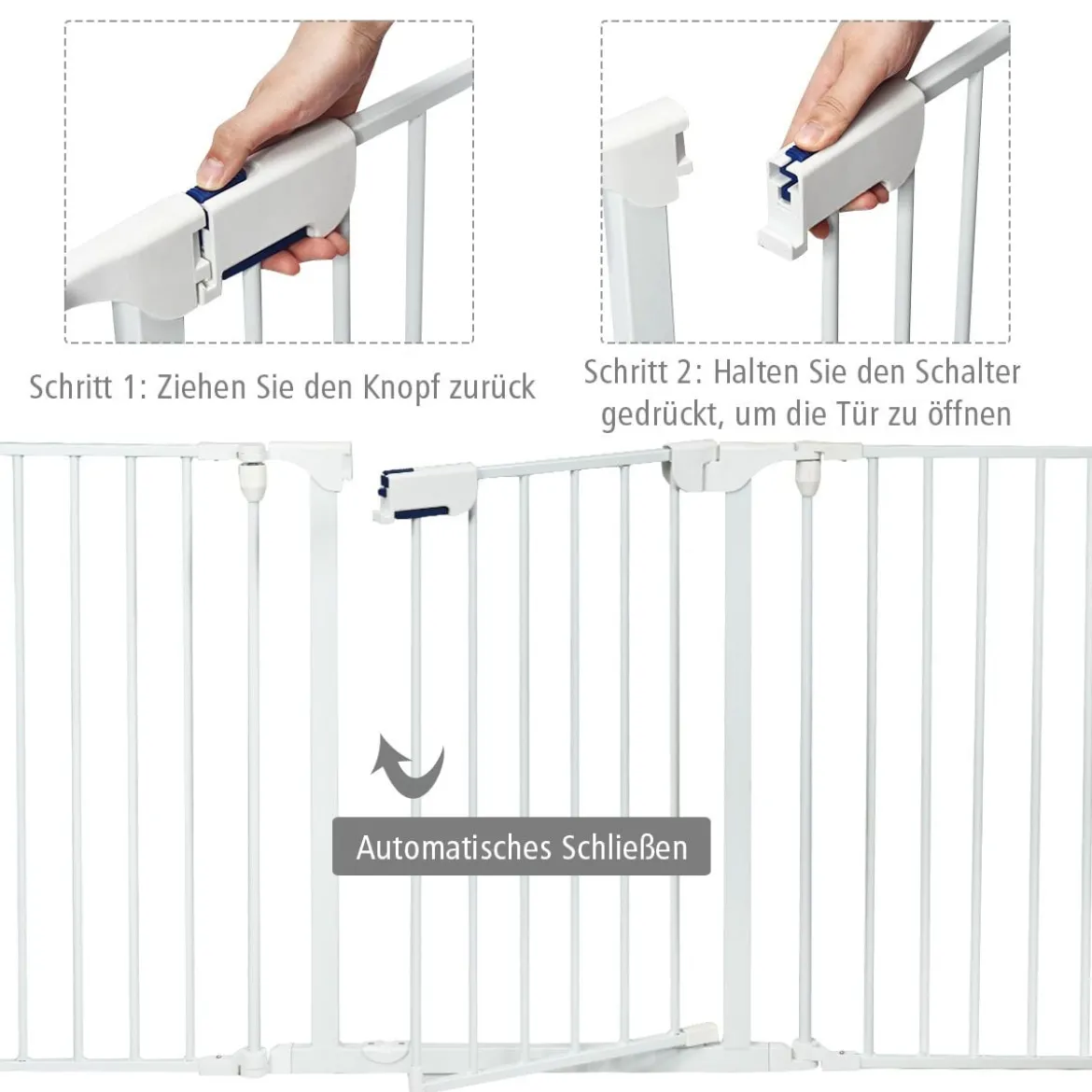 5-in-1 Metall-Laufstall Laufstall Sicherheitsabsperrung 58 x 74 cm Weiß
