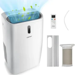 5 in 1 mobile Klimaanlage 16000 BTU Kühl&Ventilator&Entfeucht&Heiz Entfeuchter 16℃-32℃ 44,5 x 39 x 77 cm Weiß