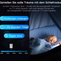 5 in 1 mobile Klimaanlage 16000 BTU Kühl&Ventilator&Entfeucht&Heiz Entfeuchter 16℃-32℃ 44,5 x 39 x 77 cm Weiß