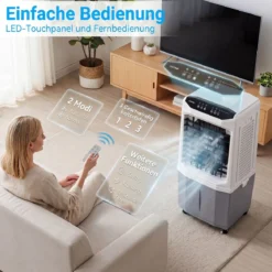 3 in 1 Mobiler Luftkühler & Kühlventilator mit Fernbedienung 26L Wassertank 12H Timer 2 Modi