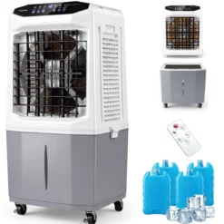 3 in 1 Mobiler Luftkühler & Kühlventilator mit Fernbedienung 26L Wassertank 12H Timer 2 Modi