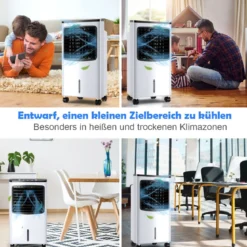 3 in 1 Mobiler Ventilator Luftkühler 75W / 8L Tank / 7,5H Timer / Fernbedienung