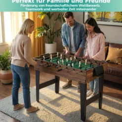 10-in-1 Multifunktionale Spieltische Combo Spieltisch mit Tischfußball Airhockey Billard Braun