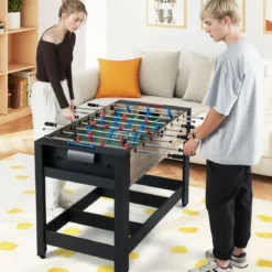 2 in 1 Multi Schwenkbarer Spieltisch mit Tischfußball & Billardtisch Tischkicker Multifunktionstisch