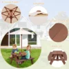 3-in-1 Picknicktisch mit Abnehmbarem Sonnenschirm Kindertische kindersitzgruppe