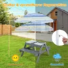 4 in 1 Picknicktisch-Set für Kinder mit 3 Abnehmbaren Behältern für Sand / WasserSpieltisch