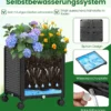 2 in 1 Rosenbogen mit Blumenkasten Gartenbogen aus Metall & PP Spalier Rankbogen Grau