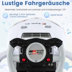 3 in 1 Rutschauto mit Schiebestange Schiebeauto mit Stauraum unter dem Sitz & Schutzbügel Weiß