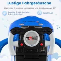3 in 1 Rutschauto mit Schiebestange Schiebeauto mit Schutzbügel & Stauraum unter dem Sitz Blau