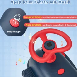 2 in 1 Rutschauto und Elektroauto mit leuchtenden Rädern & Musik Kinderfahrzeug Spielzeugauto