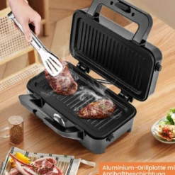 3-in-1-Sandwichmaker elektrischer Panini-Pressgrill mit abnehmbaren Antihaft-Platten