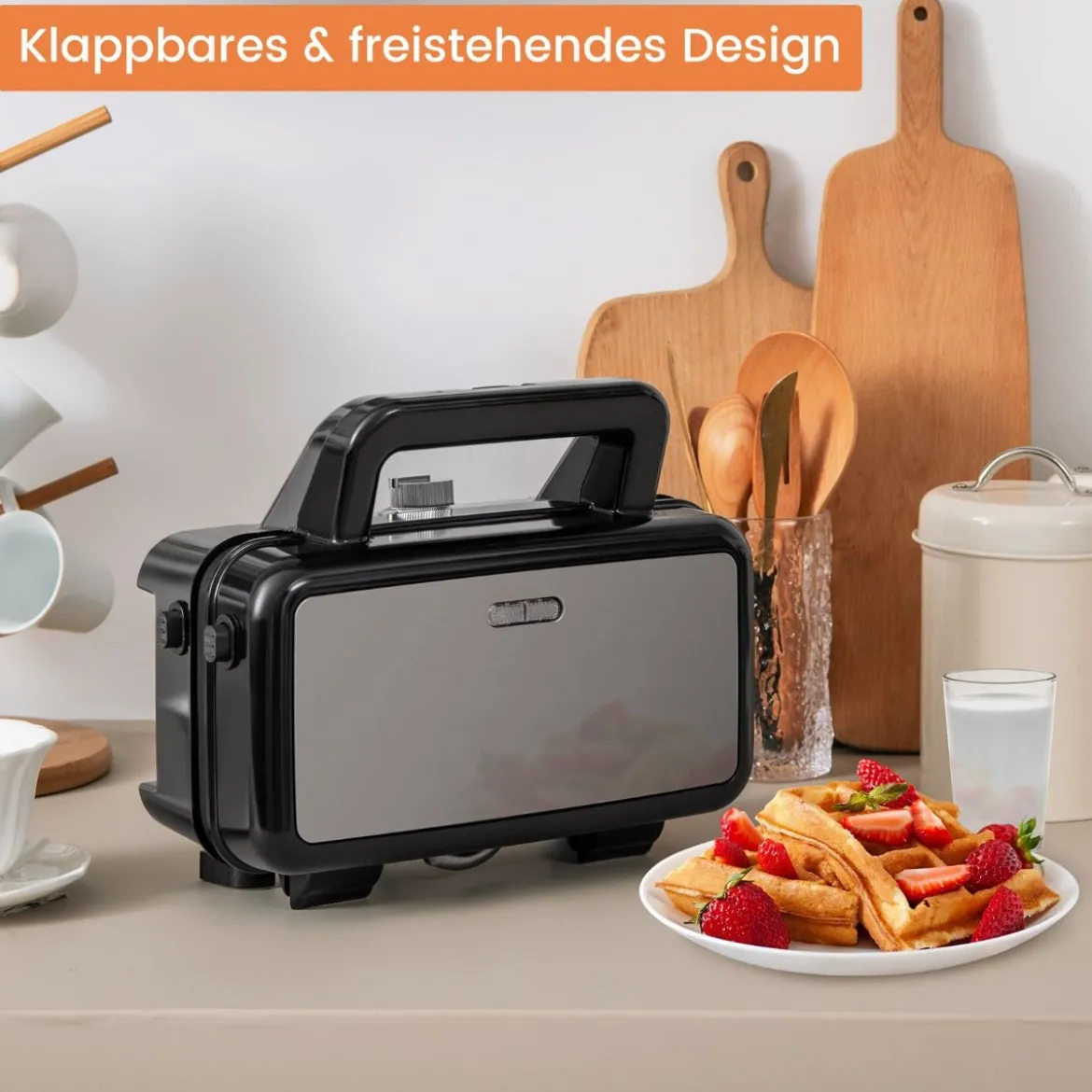 3-in-1-Sandwichmaker elektrischer Panini-Pressgrill mit abnehmbaren Antihaft-Platten