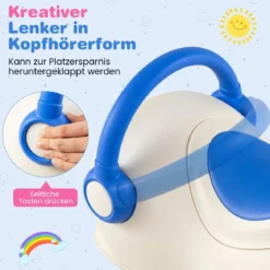 3-in-1 Schaukelpferd für Kleinkinder im Alter von 1-3 Jahren Rutschauto-Spielzeug mit verstecktem Stauraum Weiß