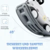 3 in 1 Schaukelpferd Schaukeltier & Rutschauto mit Abnehmbarem Balance Board Weiß Flugzeug