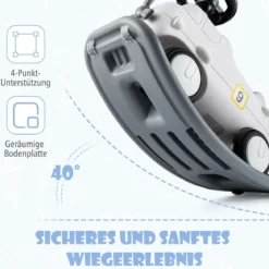 3 in 1 Schaukelpferd Schaukeltier & Rutschauto mit Abnehmbarem Balance Board Weiß Flugzeug