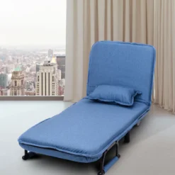3 in 1 Schlafsessel Schlafsofa Klappbett Gästebett Klappsessel Blau