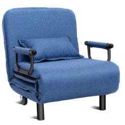3 in 1 Schlafsessel Schlafsofa Klappbett Gästebett Klappsessel Blau