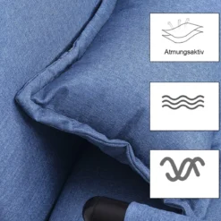 3 in 1 Schlafsessel Schlafsofa Klappbett Gästebett Klappsessel Blau