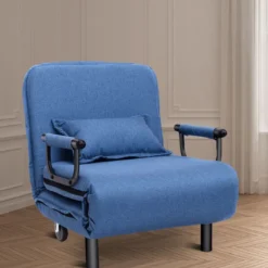 3 in 1 Schlafsessel Schlafsofa Klappbett Gästebett Klappsessel Blau