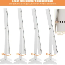 2 in 1 Schmuckschrank mit Spiegel abschließbarer Schmuckorganisator 41 x 36,5 x 146 cm Weiß