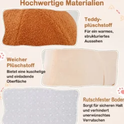 2 in 1 Schneckenförmige Katzenhöhle mit Waschbarem Kissen & Rutschfester Unterseite & Geschlossenem Katzenbett