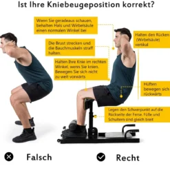 8 in 1 Sissy Squat Kniebeugentrainer Beintrainer Fitnessgerät Schwarz