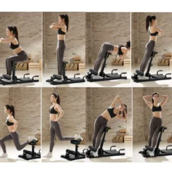 8 in 1 Sissy Squat Kniebeugentrainer Beintrainer Fitnessgerät Schwarz
