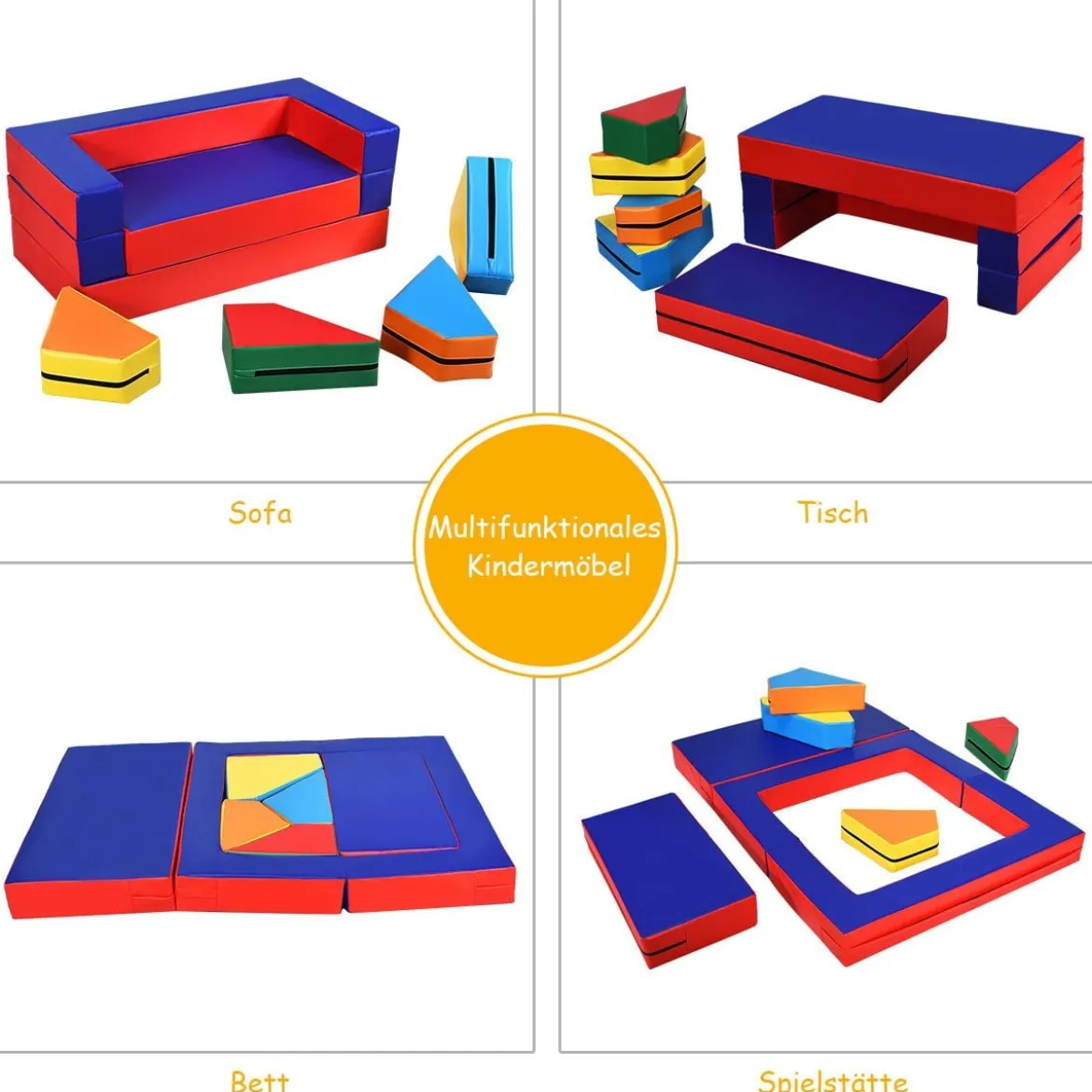 4 in 1 Spielsofa Vielseitiges Kindersofa Kinder Sitzgruppe