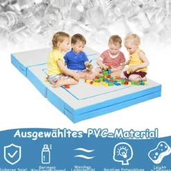 4 in 1 Spielsofa Vielseitiges Kindersofa Kinder Sitzgruppe Blau