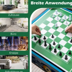 12 in 1 Spieltisch mit Tischfußball & Airhockey & Billard & Tischtennis & Schach & Bowling & Shuffleboard