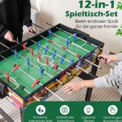 12 in 1 Spieltisch mit Tischfußball & Airhockey & Billard & Tischtennis & Schach & Bowling & Shuffleboard